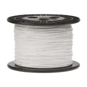 24 AWG Stranded Hook Up Wire, White, 1000 ft, 0.0440" Dia, UL1429, 150V
