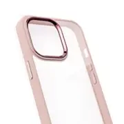 iPhone 12 Pro Compatible Case Cover With Shockproof Clear PC Metal Camera Lens Protection - Pink