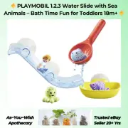 PLAYMOBIL 1.2.3 Water Slide with Sea Animals 70637 Bath Toy for Toddlers 18m+