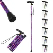 Foldable Walking Cane Replaceable Rubber Tip Balancing Stick Aid