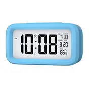 Digital Bedside LED Snooze Alarm Clock Time Temperature Day/Night Desktop Clock BLUE