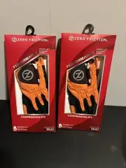 2 - ZERO FRICTION Junior Compression Golf Glove Left Hand - Orange - One Size