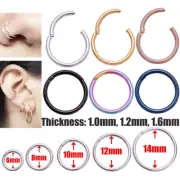 1PCS Titanium Hinged Segment Nose Ring Ear Cartilage Tragus Helix Lip Piercing@
