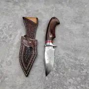 Field Camp Knife Bushcraft Hunting Skinning Camping Fixed Blade Damascus Steel