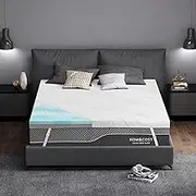 Firm Mattress Topper Queen Size 3 Inch with Silk Cover, Premium Cooling Gel+Bamboo High-Density Memory Foam Mattress Topper, Firm to Extra Firm Mattress Topper for Pain Relief CertiPUR-US Bed Topper