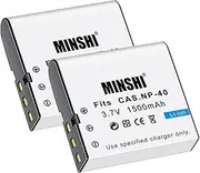 MINSHI NP-40 (2 Pack) Replacement Battery Compatible with Casio EX-Z40【3.7V 1500mAh】 High Performance Compatible Camera Battery 2023IAB