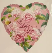 New Burton + Burton 18” I love you Heart Shaped Mylar Helium Balloon