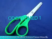 12 School Scissors 12.5 cm Student Scissor Green Handle
