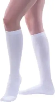 Allegro Athletic CoolMax Compression Socks, Closed Toe, X-Large 15-20mmHg (White