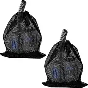 Liuyaoo 2Pcs Pond Pump Filter Bag, Pond Pump Bag for Outdoor Pond Filter, Pump Barrier Bag with Drawstring, Black Pond Pump Mesh Bag Filter (15.74 "x 15.74")