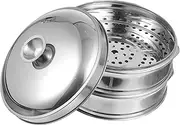Ciieeo 1Set Stainless Steel Food Cookware with Lid Multi-functional Basket for Healthy Cooking for Vegetables Dumplings