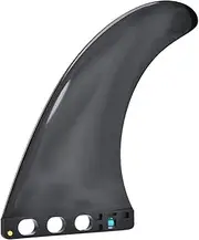 9 inch Surf & SUPFin, Single Center Fin, with 1 No Tool Fin Screw, Fiberglass Reinforeced Replacement Fins for Surfing, Surfboard, Stand up Paddle Board, Longboard, Black