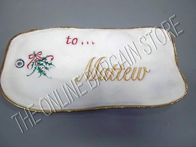 Frontgate Christmas Holiday Santa Bag Gift Present Boys NAME TAG Small MATTEW