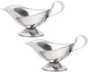 STOBAZA 2Pcs Stainless Steel Gravy Dispenser Condiment Bowl Container for Dressings and Juices Elegant Table Serving