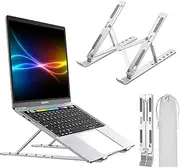 Laptop Stand Kamoon Portable Adjustable Tablet Computer Stand Aluminum Alloy Folding Laptop Stand Compatible MacBook Air Pro, HP More 10-15.6" Laptops & Tablet(Space Silver)