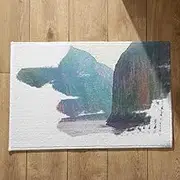 EHOMERY Small Indoor Mats Non Slip Washable Large Chinese Feng Shui Painting Fall Floor for Home Sitting 45x75cm, Non-Slip Plush Cotton Decor Doormat