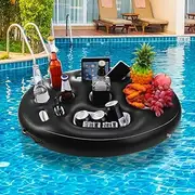 Ninehaoou 9 Holes Inflatable Floating Drink Holder for Pool Large Capacity Drink Floating Pool Hot Tub Tray with 9 Holes Cup Holders Pool Hot Tub Accessories