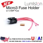 Capped Splash Proof ATL Micro3 fuse Holder 14AWG Gauge + 5A Fuse Car Boat marine