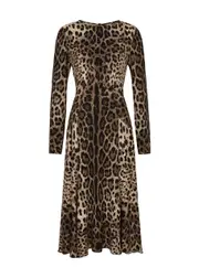 Dolce & Gabbana Leopard-print Stretch-cady Midi Dress - 42 (UK10 / S) 42 (UK10 / S)