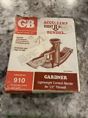 Vintage GB Gardner Bender 910 ½” Thinwall Conduit Pipe Bender New In Box