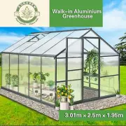 Augaden Aluminium Greenhouse Polycarbonate Green House Strong Garden Shed