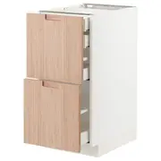 METOD / MAXIMERA base cb 2 frnts/2 low/1 md/1 hi drw, white/Fröjered light bamboo, 40x60x80 cm
