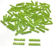 Lego 100 New Lime Plates 1 x 6 Stud Pieces