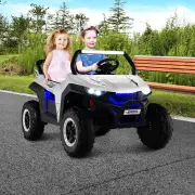 Costway12V 2-Seater Kids Ride On Car with Light Music &amp; Electric Remote Control-White