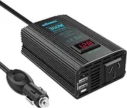 300W Power Inverter DC 12V to AC 240V Modified Sine Wave Car Power Converter Adapter with 2x2.4A USB Ports and LED Display AC Outlet Black Version GIANDEL