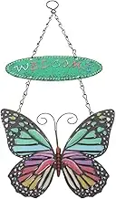 TOPPERFUN Metal Welcome Sign Iron Art Wall Decor for Front Door Garden Decor Home Decor Butterflies Welcome Sign