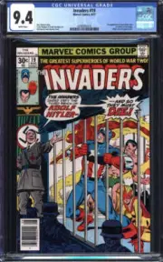INVADERS #19 CGC 9.4 WHITE PAGES // HITLER COVER MARVEL COMICS 1977