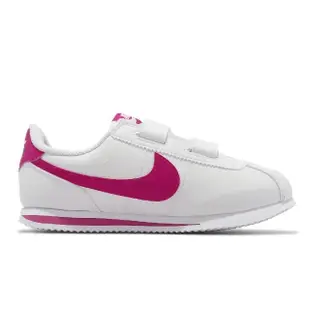 【NIKE 耐吉】童鞋 Cortez Basic SL PSV 中童 白 粉 魔鬼氈 皮革 小朋友 阿甘鞋(904767-109)