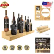 Versatile Solid Wood 2-Tier Bottle Display - Perfect for Liquor and Collectibles