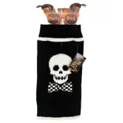 Party Dog Skull Bow Tie Black & White Sweater Pet Apparel Size Medium