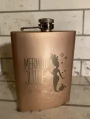Mermaid Juice ✨.Piper Lou 8oz Stainless Steel Hip Flask. Rose gold. NIB