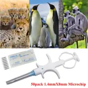 50pcs 1.4*8mm Fdx-b Microchips 134.2khz Animal Chip Microchip Pet Syringe Rfid