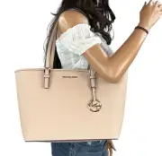 MICHAEL KORS JET SET TRAVEL MEDIUM CARRYALL TOTE SHOULDER BAG PINK BALLET