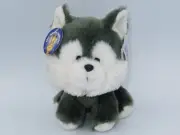 Aurora World Wobbly Bobblees Siberian Husky Wolf 6'' Plush Stuffed Animal NWT