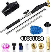 Hydrojet High Pressure Washer Wand for Garden Hose - Portable Extension Metal Pressure Washer Gun Watering Sprayer with 3 Nozzles, Soap Dispenser, Wash Brush Car Washing Outdoor Garden Patio Cleaning