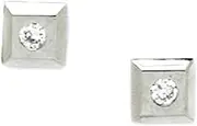 [JewelryWeb] 14k White Gold Square CZ Simulated Diamond Screw Back Earrings 6x6mm Stud Earring for Women
