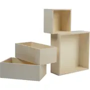 Urban Crafter Plywood Box Set 4 pieces (1: 16.5x10.1x6.3cm 2: 17.7x8.8x6.3cm 3: 17.7x17.7x6.3cm 4: 10.1x10.1x6.3cm)