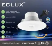 PIR SENSOR MOTION LED DOWNLIGHT 10W TRI-COLOR 90MM CUTOUT NIGHT LIGHT SPOT LAMP
