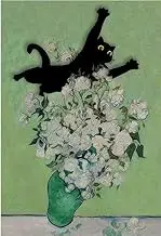 Paint by Numbers for Adults, Canvas DIY Acrylic Adult Paint by Number Kits Paintworks Tricky Cat Artwork Wthout Frame, 16x20 Inch