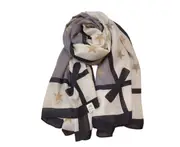 S58 180cm Grey Bow Pattern Fiber Scarf Thin Air Conditioning Shawl Outer Scarves Outdoor Evening Dresses Women