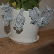 4Pcs Garden Statue Sculpture Animal Shelf Bookcase Climbing Figurine Dragon Statue Decor