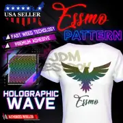 Holographic Wave Pattern Heat Transfer Vinyl HTV T-Shirt 10" Iron Press SP17