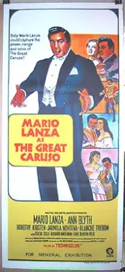 THE GREAT CARUSO MOVIE POSTER Australian 13x30 R1960's Mario Lanza OPERA SINGER