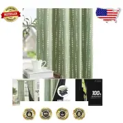 Luna Sage Green 100% Blackout Boho Curtains with Moon Phases - 96"x52" Set of 2