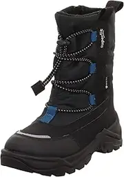 [Superfit] Boys Snow Max Warm Lined Gore-Tex Snow Boots, Black Blue 0000, 34 EU Weit