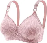 [Generic] Wireless Bras for Women Pack Women Sexy Lace Back Button Shaping Cup Adjustable Shoulder Strap Large Size Underwire Bra Thin Bras for Women
